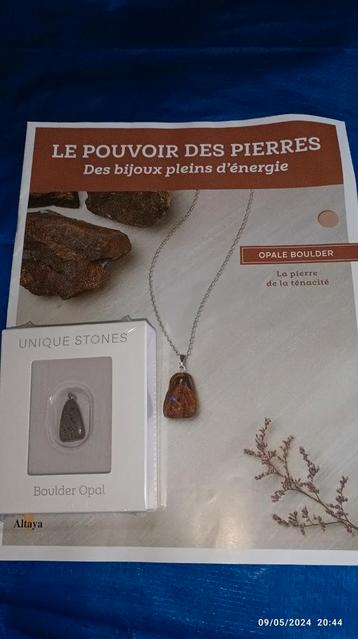 Pendentif en opale Boulder d'Australie avec certificat 