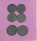 lot van 6 munten van Leopold III type Rau zink ,,van 4 x 1 f, Postzegels en Munten, Verzenden, Overig, Losse munt