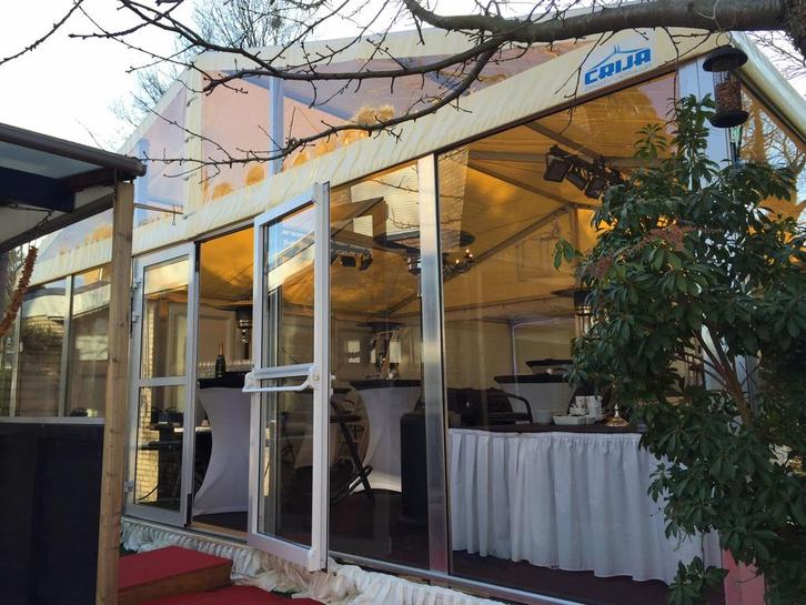 Kadertent Frametent Feesttent 8x12 vaste wanden KOOP & HUUR, Tuin en Terras, Overkappingen, Gebruikt, Overige typen, Ophalen