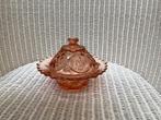 Vintage roze glazen suikerpot, Antiek en Kunst, Ophalen of Verzenden
