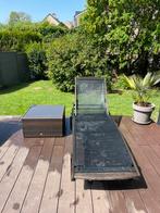 Chaise longue en teck et une table basse, Jardin & Terrasse, Utilisé