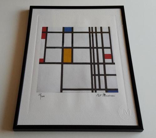 Piet Mondriaan – Lithografie ‘Composition II’ - ingelijst, Antiek en Kunst, Kunst | Litho's en Zeefdrukken, Verzenden