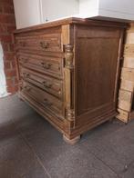 Commode in eik 105 x 80 x 50 met bijhorende spiegel te koop, Antiek en Kunst, Antiek | Meubels | Kasten, Ophalen
