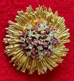 Bijoux - Rare Broche Vintage Carven - Soleil de Strass, Autres matériaux, Broche, Enlèvement ou Envoi