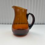 Cruche vintage verre soufflée à la bouche ambre, Enlèvement ou Envoi