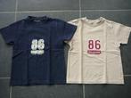 2 dezelfde T-shirts in een andere kleur: blauw en beige, Enfants & Bébés, Vêtements enfant | Taille 104, Enlèvement ou Envoi, Utilisé
