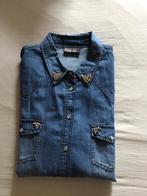 Jeanshemd met pareltje opgezet., Comme neuf, Yessica., Bleu, Taille 46/48 (XL) ou plus grande