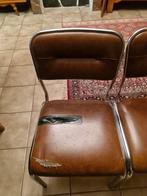 4 stoelen bruin zitvlak en leuning, ijzeren frame, Ophalen, Bruin, Vier