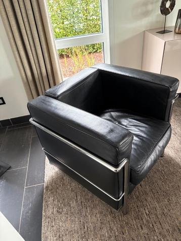  Fiore design 1-zit, zwart leder, frame chroom beschikbaar voor biedingen