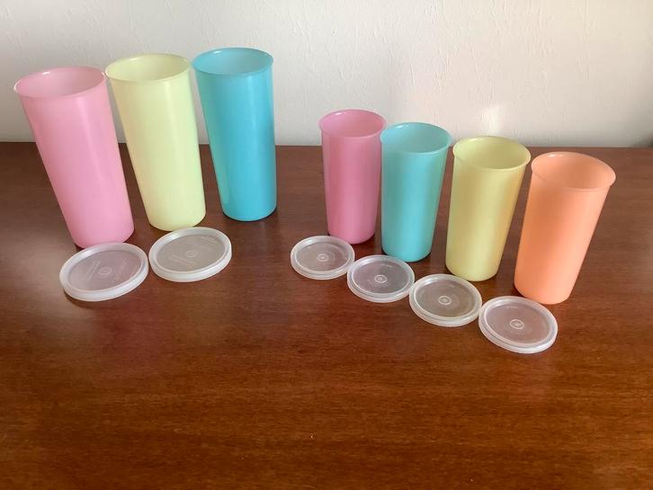 Tupperware hoge bekers met deksel., Huis en Inrichting, Keuken | Tupperware, Zo goed als nieuw, Ophalen