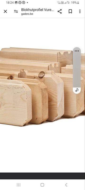 houtblokprofielen van 34mm dik op 143 mm