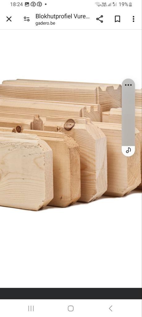 houtblokprofielen van 34mm dik op 143 mm, Doe-het-zelf en Bouw, Hout en Planken, Zo goed als nieuw, Plank, Overige houtsoorten
