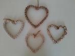 4 houten witte hartjes, Ophalen of Verzenden, Gebruikt