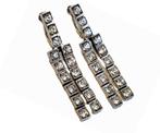 Art Deco Sterling zilver 935 met CZ zirconia clipoorbellen., Ophalen of Verzenden, Zilver, Oorbellen, Met edelsteen