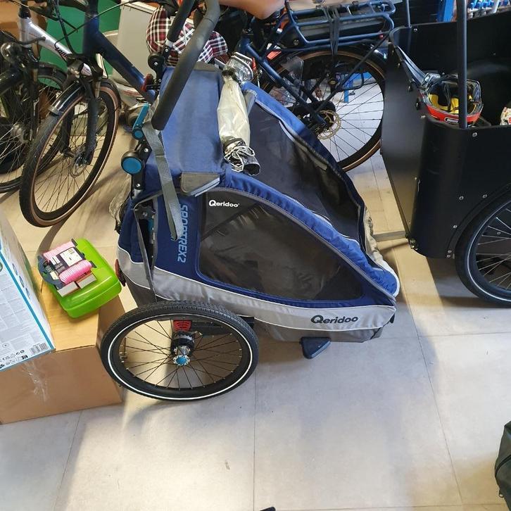 Duo Fietskar  qeridoo sportrex 2, Fietsen en Brommers, Fietsaccessoires | Aanhangwagens en Karren, Zo goed als nieuw, Kinderkar