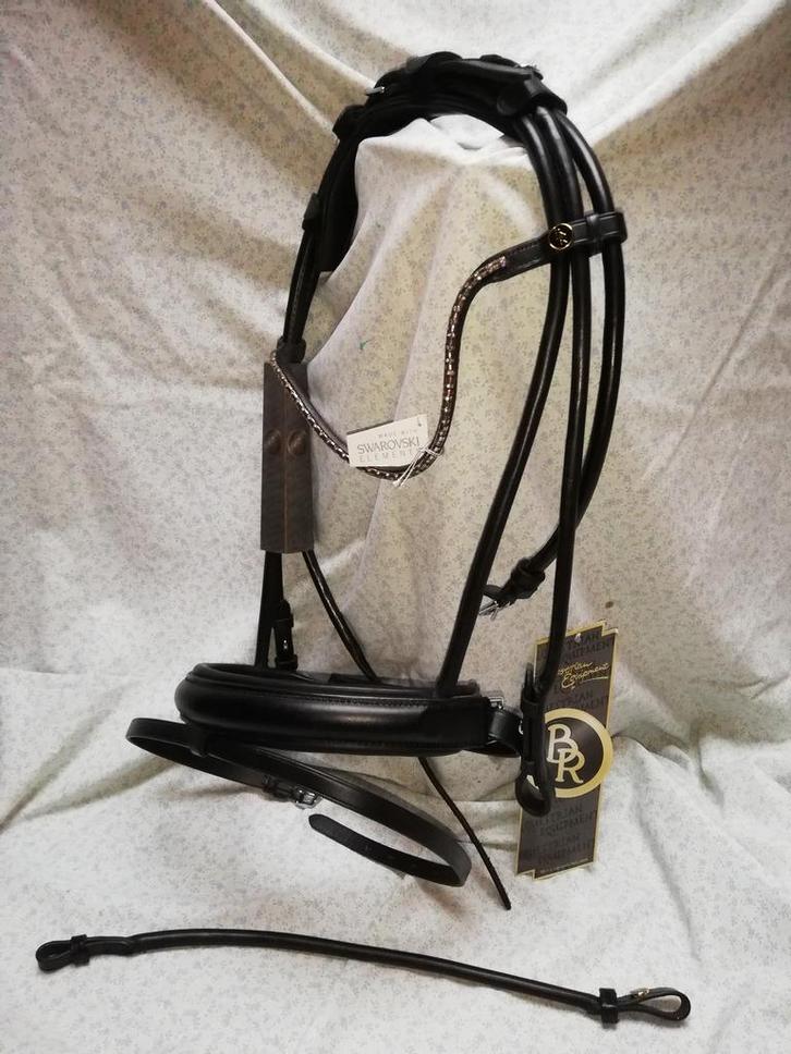 BR Hoofdstel Dartmouth zwart leder Cob met teugel. NIEUW!!, Dieren en Toebehoren, Paarden en Pony's | Hoofdstellen en Tuigage