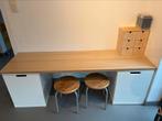Ikea Nordli twee ladekastjes wit met bureauplank, Ophalen, Zo goed als nieuw