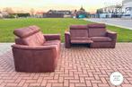 GRATIS LEVERING HEEL BE 3+ 2.5-zit Stof Suede Relax Bankstel, Ophalen, Driepersoons, 75 tot 100 cm, Zo goed als nieuw