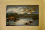 schilderij op stof - landschap in Vietnam, Antiek en Kunst, Ophalen of Verzenden