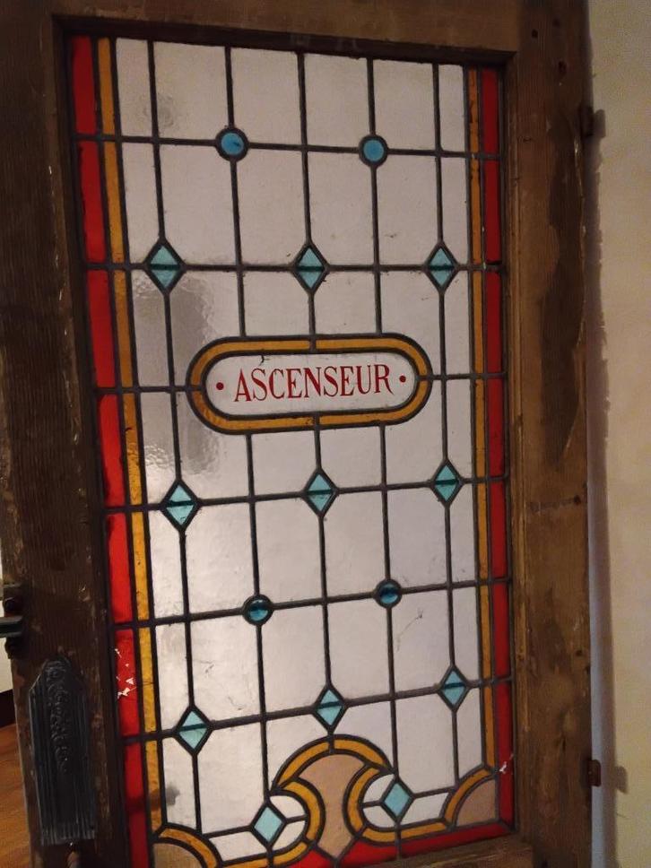 3 portes avec vitrail Ascenseur, Antiquités & Art, Curiosités & Brocante, Enlèvement