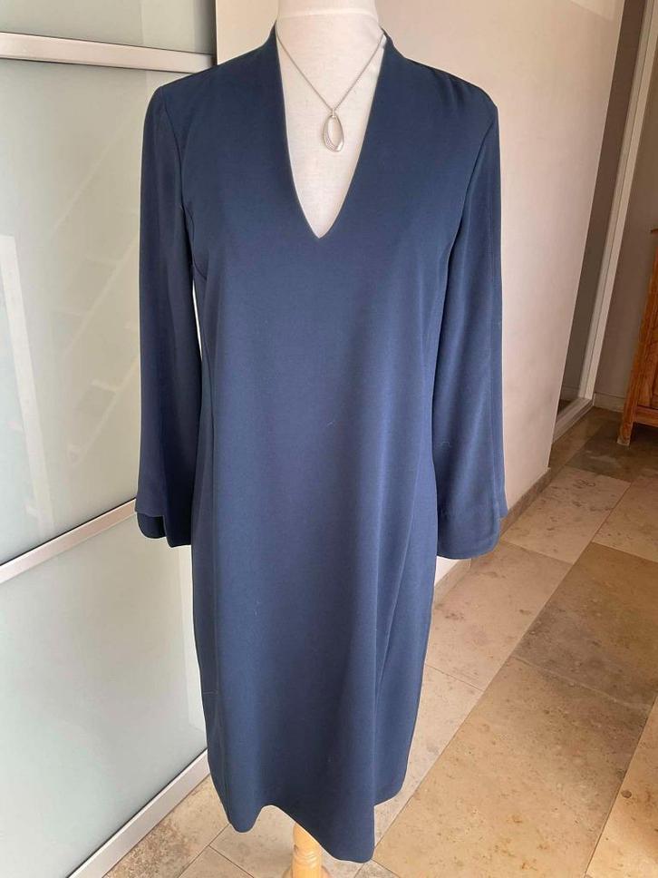 Herfstjurk Amania Mo maat M, Kleding | Dames, Jurken, Zo goed als nieuw, Maat 38/40 (M), Blauw, Knielengte, Ophalen of Verzenden