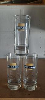 3 verres ricard motif carré long drink, Collections, Verres & Petits Verres, Comme neuf, Enlèvement ou Envoi