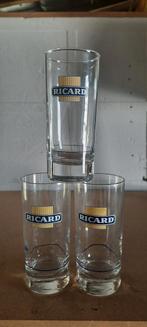 3 verres ricard motif carré long drink, Comme neuf, Enlèvement ou Envoi