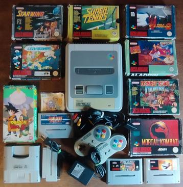 Super Nintendo console + veel SNES games en accessoires