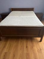 Dubbel bed met matras .  Bruin, Huis en Inrichting, Ophalen, Gebruikt