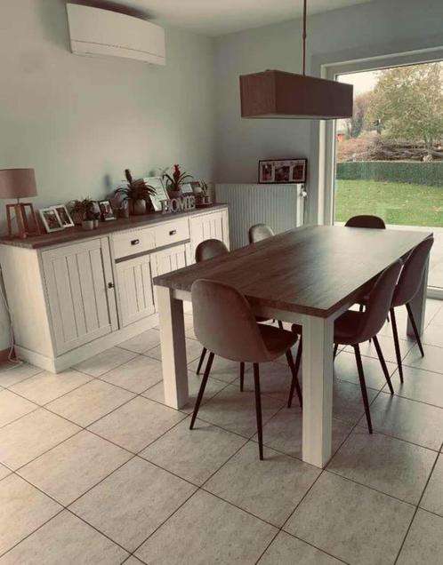 Dressoir & eettafel, Huis en Inrichting, Kasten | Dressoirs, Gebruikt, Met lade(s), Met deur(en), Met plank(en), Eikenhout, Ophalen