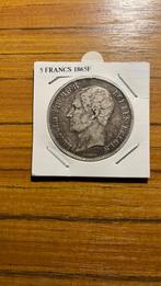 * LEOPOLD I - 5 FRANK MET BLOTE KOP 1865*, Ophalen of Verzenden, Zilver, Zilver