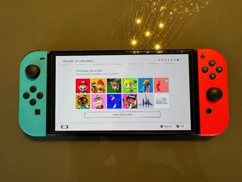 Nintendo Switch Oled Noir, Games en Spelcomputers, Spelcomputers | Nintendo Switch, Zo goed als nieuw, Switch OLED, Met 2 controllers