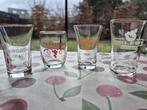 4 likeur glazen: smeets, de kempenaar, la paloma, Verzamelen, Glas en Drinkglazen, Ophalen of Verzenden, Gebruikt, Borrel- of Shotglas