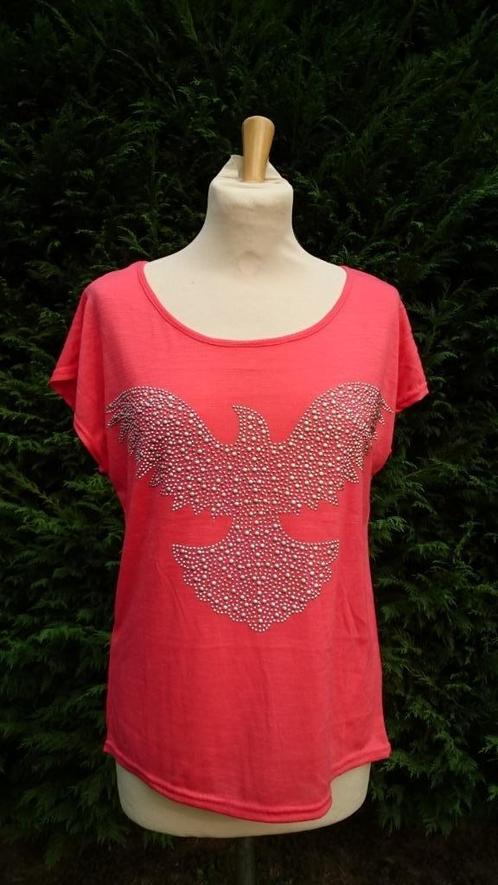 t-shirt koraal vogel/arend strass zilver TU Nieuw, Vêtements | Femmes, T-shirts, Neuf, Rouge, Manches courtes, Enlèvement ou Envoi