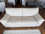 Beige lederen slaapzetel (gratis), Ophalen, Gebruikt, Leer