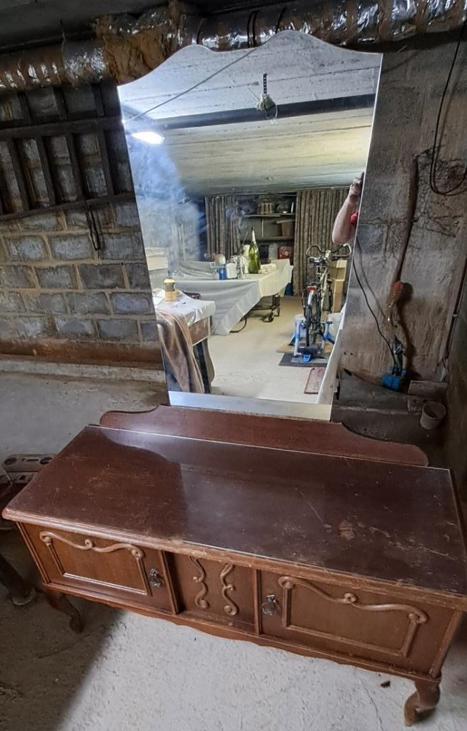 Vintage houten slaapkamermeubel, Huis en Inrichting, Slaapkamer | Nachtkastjes, Gebruikt, 55 tot 70 cm, 65 cm of meer, Hout, Ophalen