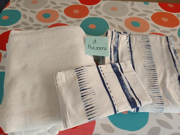 Beddengoed 1pers set 3, Huis en Inrichting, Slaapkamer | Beddengoed, Gebruikt, Dekbedovertrek, Eenpersoons, Blauw, Ophalen