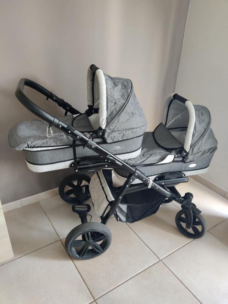 Tweeling buggy - Complete 3 in 1 Kinderwagen set, Kinderen en Baby's, Tweelingen en Meerlingen, Zo goed als nieuw, Kinderwagen of Buggy