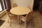 Rotan tafel met stoelen voor terras, veranda of keuken, Tuin en Terras, Tuinsets en Loungesets, Tuinset, Eettafel, 4 zitplaatsen