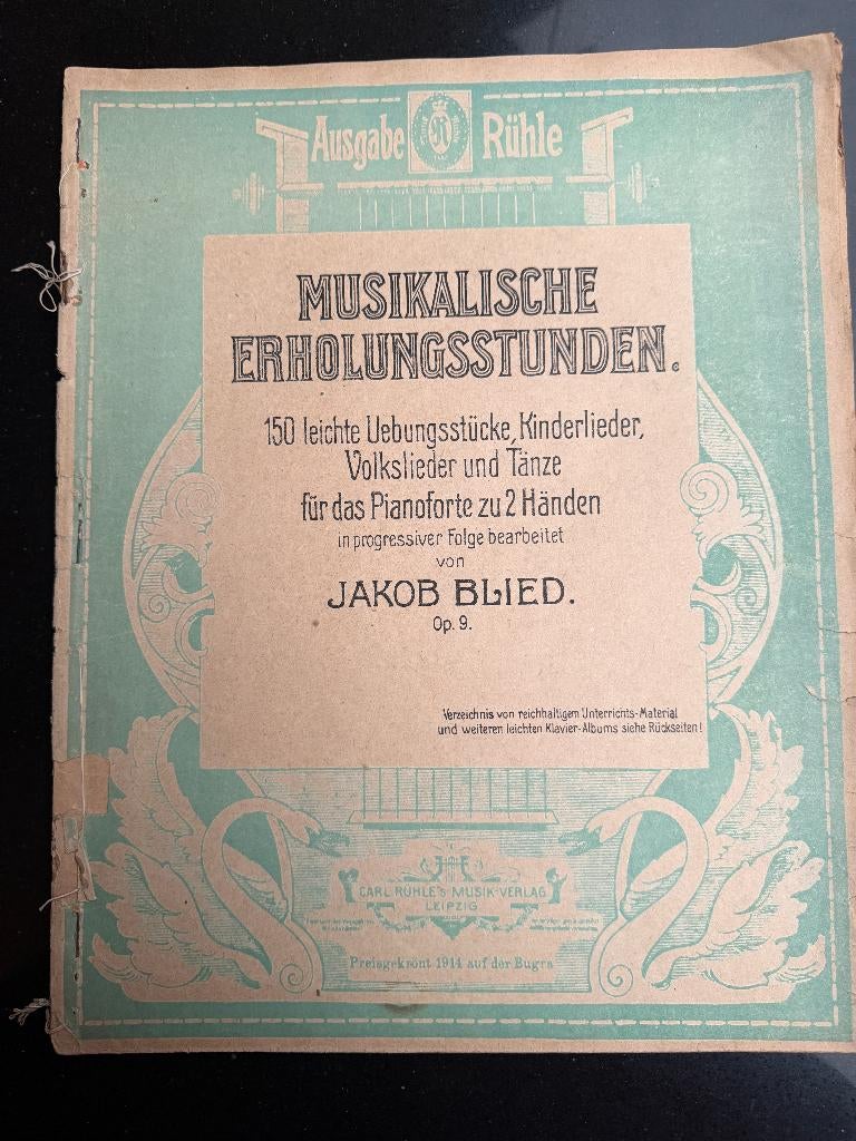 Piano partiture Muzikale ontspanning sessies JAKOB BLIED Op9, Muziek en Instrumenten, Bladmuziek, Gebruikt, Artiest of Componist