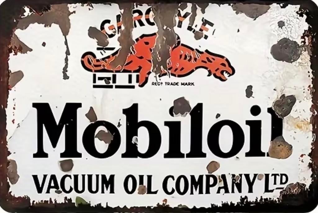 Panneau en métal Mobiloil - rétro vintage mancave, Collections, Marques & Objets publicitaires, Neuf, Panneau publicitaire, Enlèvement ou Envoi
