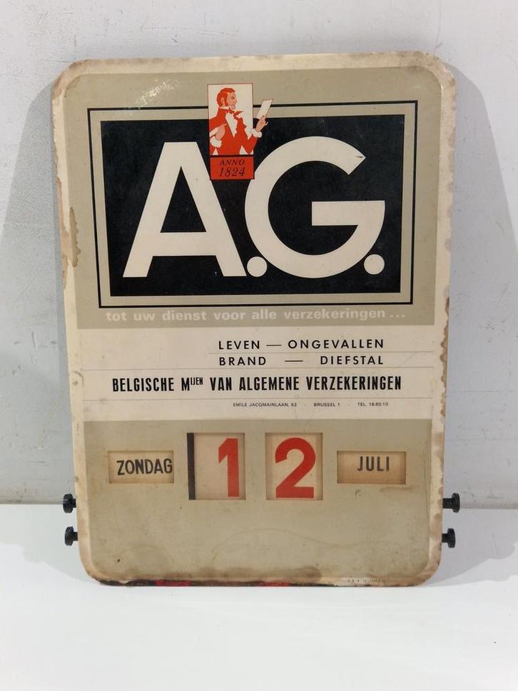 Eeuwig durende kalender A.G. verzekeringen , ANNO 1824, Antiek en Kunst, Antiek | Overige Antiek, Ophalen of Verzenden