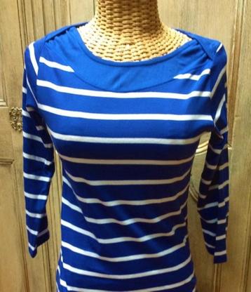 Tex : nieuw longsleeve t-shirt , blauw wit lang mouwen , L