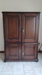 Mooie massieve tv-kast met inschuifbare deuren, Ophalen, 100 tot 150 cm, 100 tot 150 cm, Eikenhout