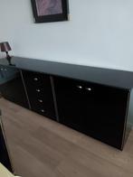 Sideboard en buffetkast zwart gelakt 1970-80, Antiek en Kunst, Ophalen