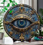 Wanddecoratie metalen bord Alziend Oog (20cm diameter), Huis en Inrichting, Woonaccessoires | Wanddecoraties, Ophalen of Verzenden