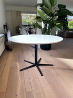 Ronde tafel, wit op zwarte voet, Huis en Inrichting, Overige materialen, 100 tot 150 cm, 100 tot 150 cm, Rond