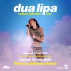 2 places concert Dua Lipa Paris la Défense Arena 24 mai 2025, Tickets en Kaartjes, Twee personen, Mei