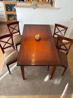 Eettafel met 4 stoelen, Huis en Inrichting, Ophalen, Gebruikt, Landelijk, 4 tot 6 stoelen