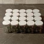 Set van 20 kleine glazen potjes met deksel, Huis en Inrichting, Keuken | Keukenbenodigdheden, Ophalen of Verzenden, Zo goed als nieuw